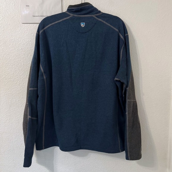 KUHL Pullover Sweater Mens XXL Blue Quarter Zip Fleece Outdoor Nature Gorpcore - Picture 3 of 5